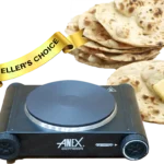 Anex AG-2061 Hot Plate with Roti Cooking – Demonstrating its versatility for making chapati and other flatbreads, featuring auto shut-off, pilot lamp, and heavy-duty wiring for safety.