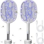DAN TECHNOLOGY Original Rechargeable Mosquito Killer Racket – Powerful Electric Bug Zapper with UV Light & Stand | Portable, Safe & Effective for Home & Outdoor Use