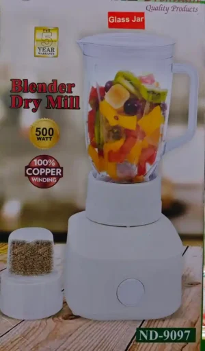 ND National Blender & Dry Mill | ND-9097 - Powerful 500W Copper Motor